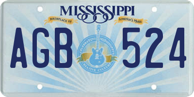 MS license plate AGB524