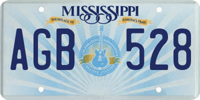 MS license plate AGB528