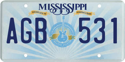 MS license plate AGB531