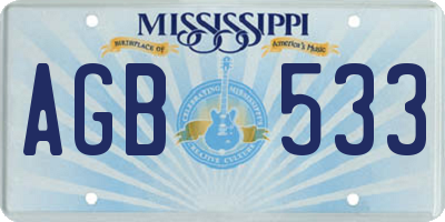 MS license plate AGB533