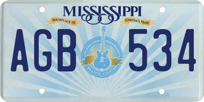 MS license plate AGB534