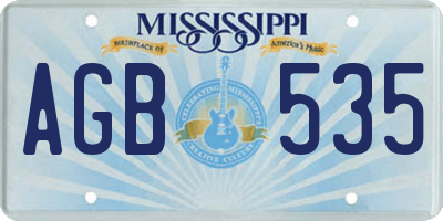 MS license plate AGB535