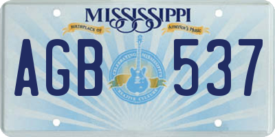 MS license plate AGB537