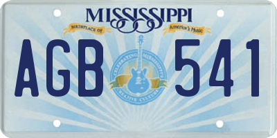MS license plate AGB541