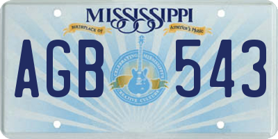 MS license plate AGB543