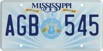 MS license plate AGB545