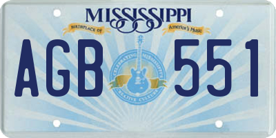 MS license plate AGB551