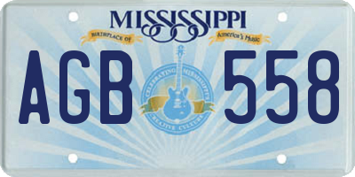 MS license plate AGB558