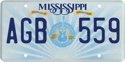 MS license plate AGB559