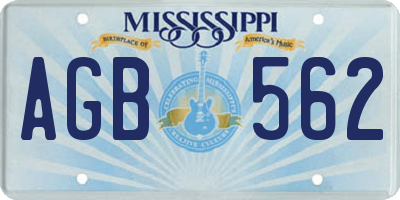 MS license plate AGB562