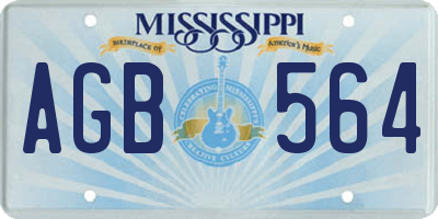 MS license plate AGB564