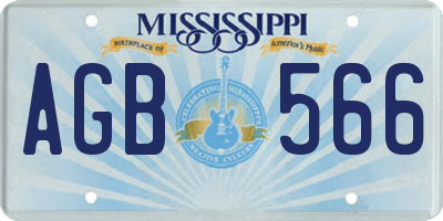 MS license plate AGB566