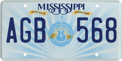 MS license plate AGB568