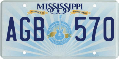 MS license plate AGB570