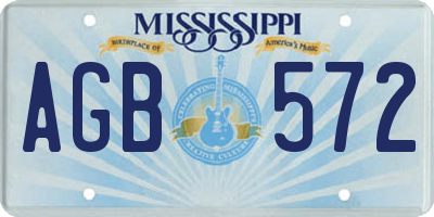 MS license plate AGB572