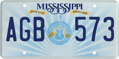 MS license plate AGB573