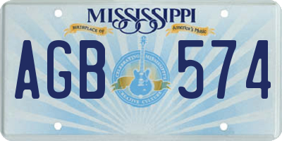 MS license plate AGB574