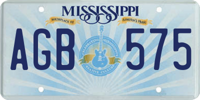 MS license plate AGB575