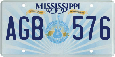 MS license plate AGB576