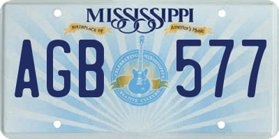 MS license plate AGB577