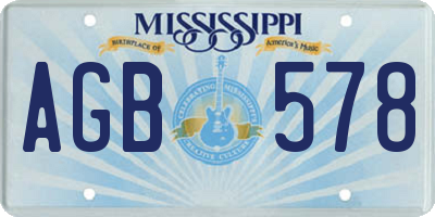 MS license plate AGB578