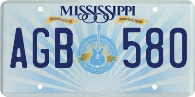MS license plate AGB580