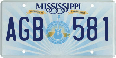 MS license plate AGB581