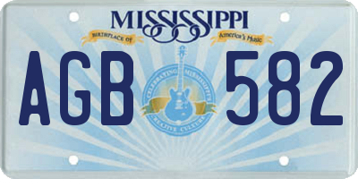 MS license plate AGB582
