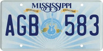 MS license plate AGB583