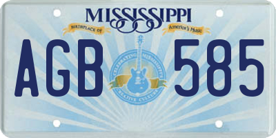 MS license plate AGB585