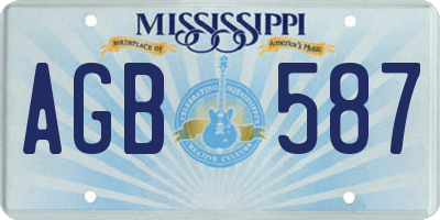 MS license plate AGB587