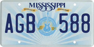 MS license plate AGB588