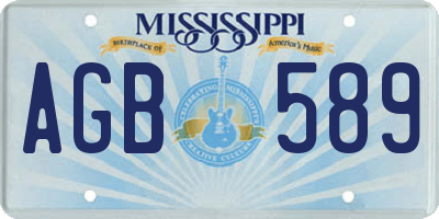 MS license plate AGB589