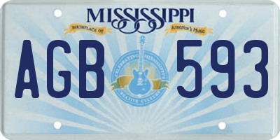MS license plate AGB593