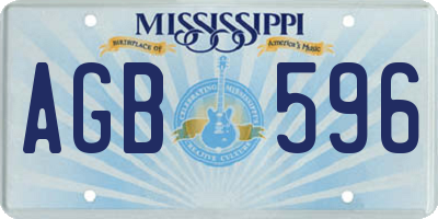 MS license plate AGB596