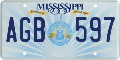 MS license plate AGB597