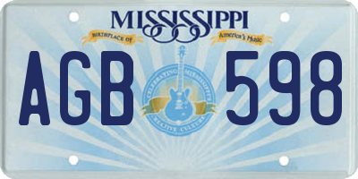 MS license plate AGB598