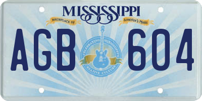 MS license plate AGB604