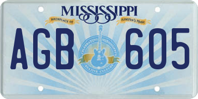 MS license plate AGB605