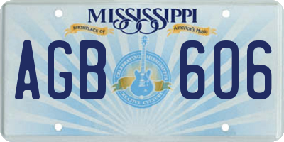 MS license plate AGB606