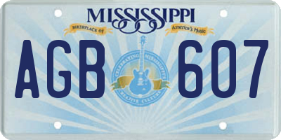MS license plate AGB607