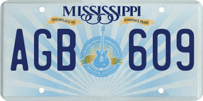 MS license plate AGB609