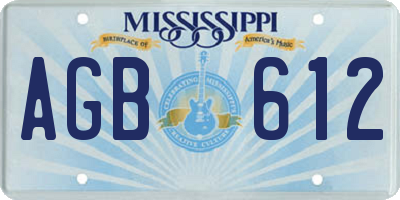 MS license plate AGB612