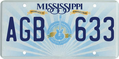 MS license plate AGB633