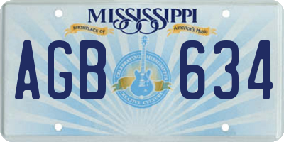 MS license plate AGB634