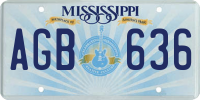 MS license plate AGB636