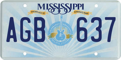MS license plate AGB637