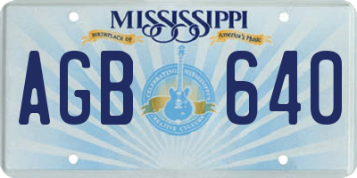 MS license plate AGB640