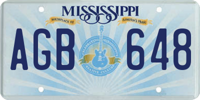 MS license plate AGB648