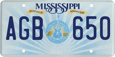 MS license plate AGB650